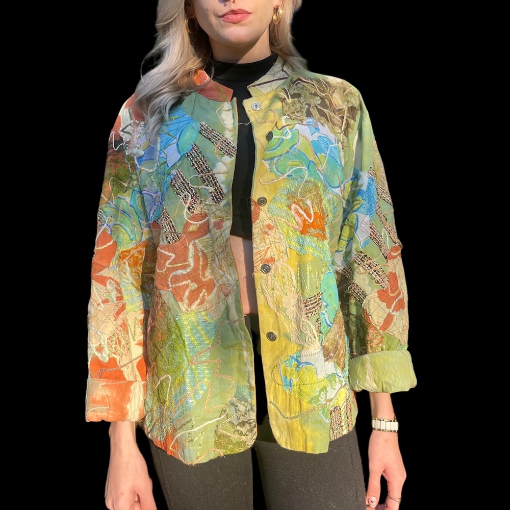 Abstract Vintage Pattern Jacket Coat - image 6